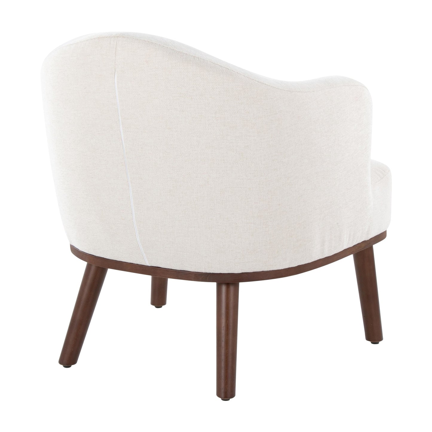 Ahoy Mid-Century Modern Accent Chair in Black Wood and Grey Fabric