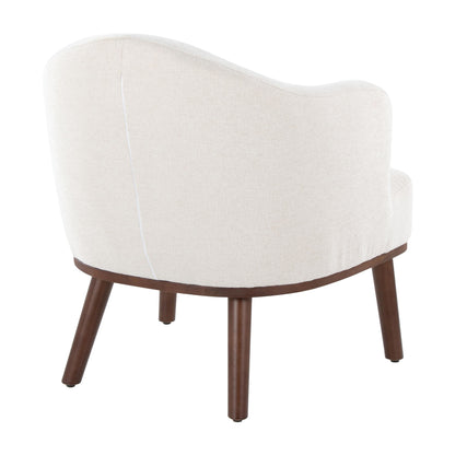 Ahoy Mid-Century Modern Accent Chair in Black Wood and Grey Fabric