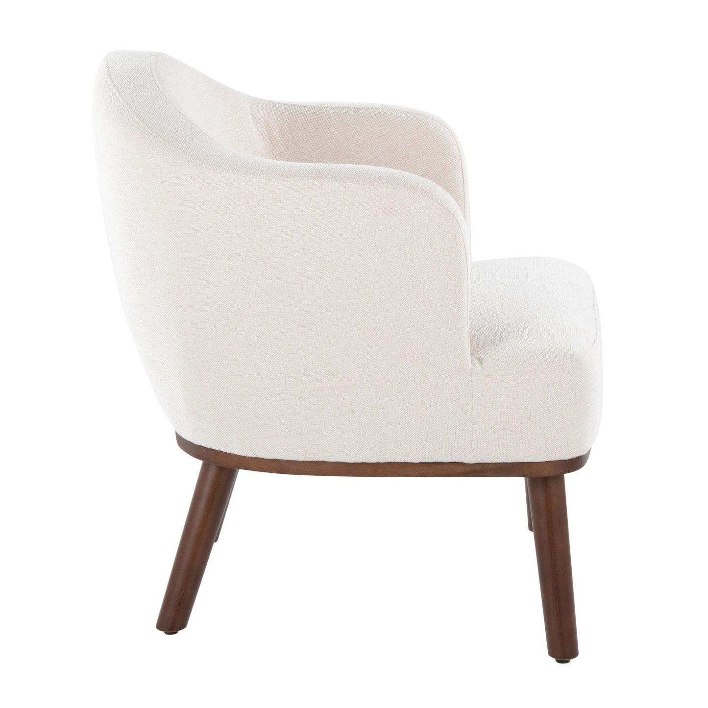 Ahoy Mid-Century Modern Accent Chair in Black Wood and Grey Fabric