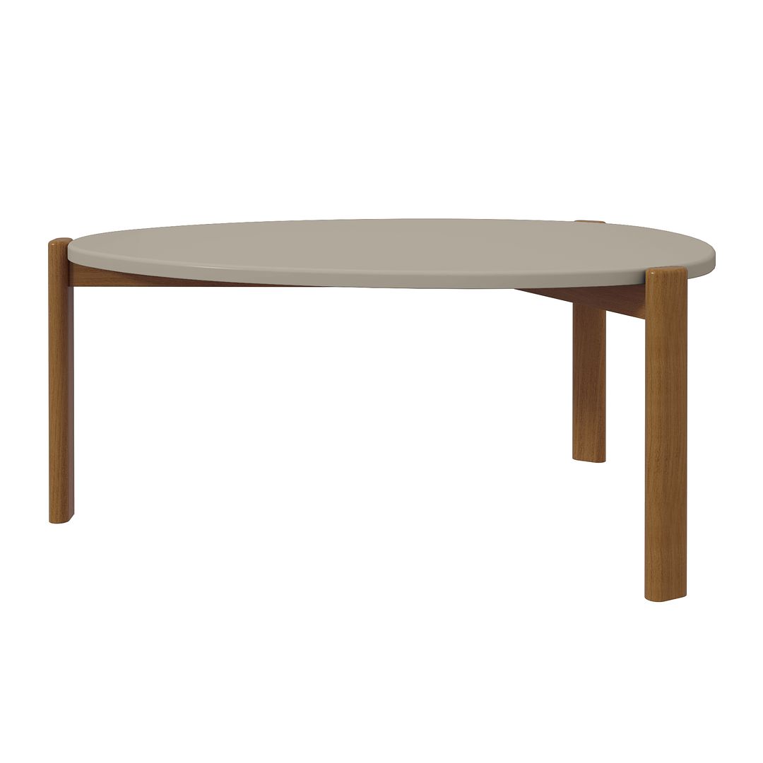 Manhattan Comfort Mid-Century Modern Gales Coffee Table with Solid Wood Legs