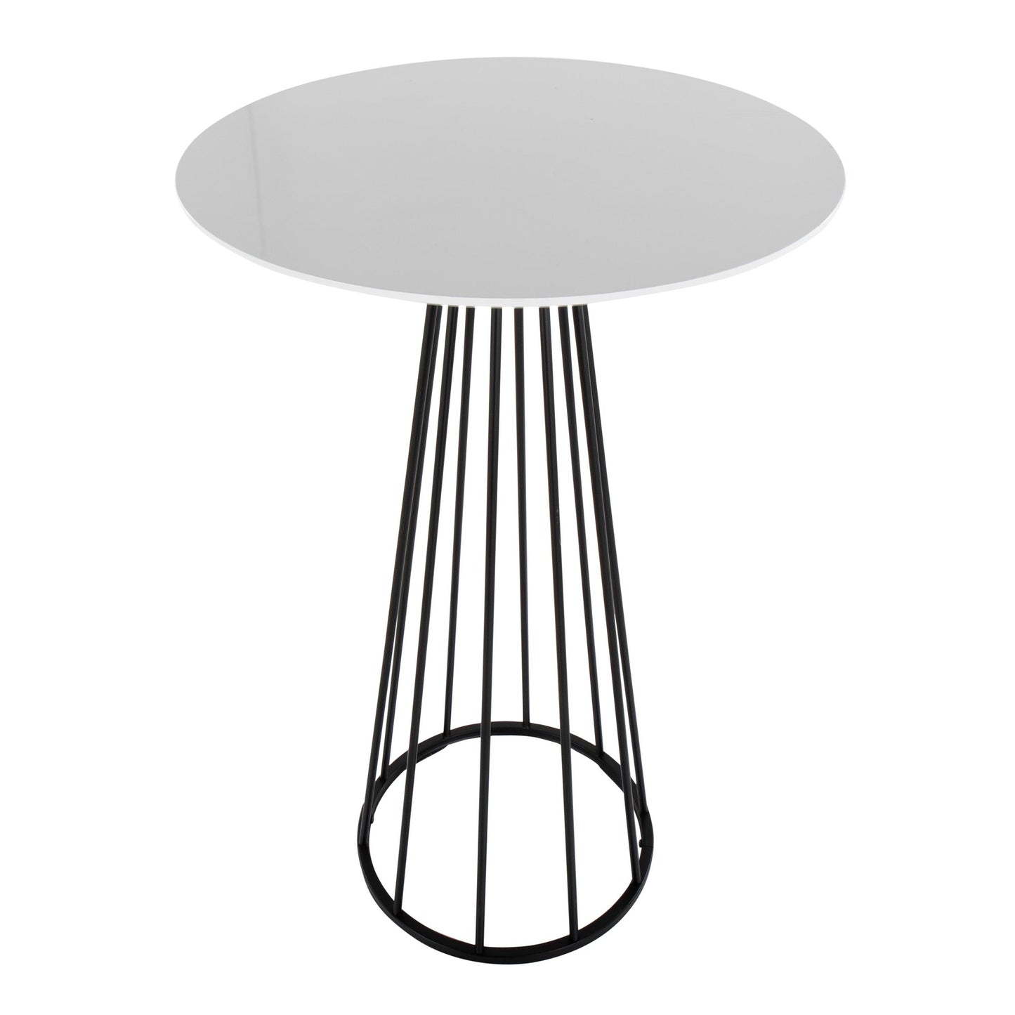 Canary Contemporary/Glam Bar Table in Gold Steel and White Wood