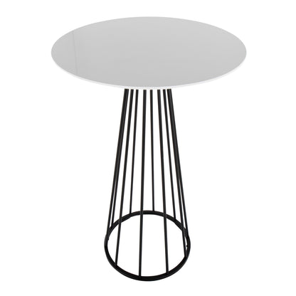 Canary Contemporary/Glam Bar Table in Gold Steel and White Wood