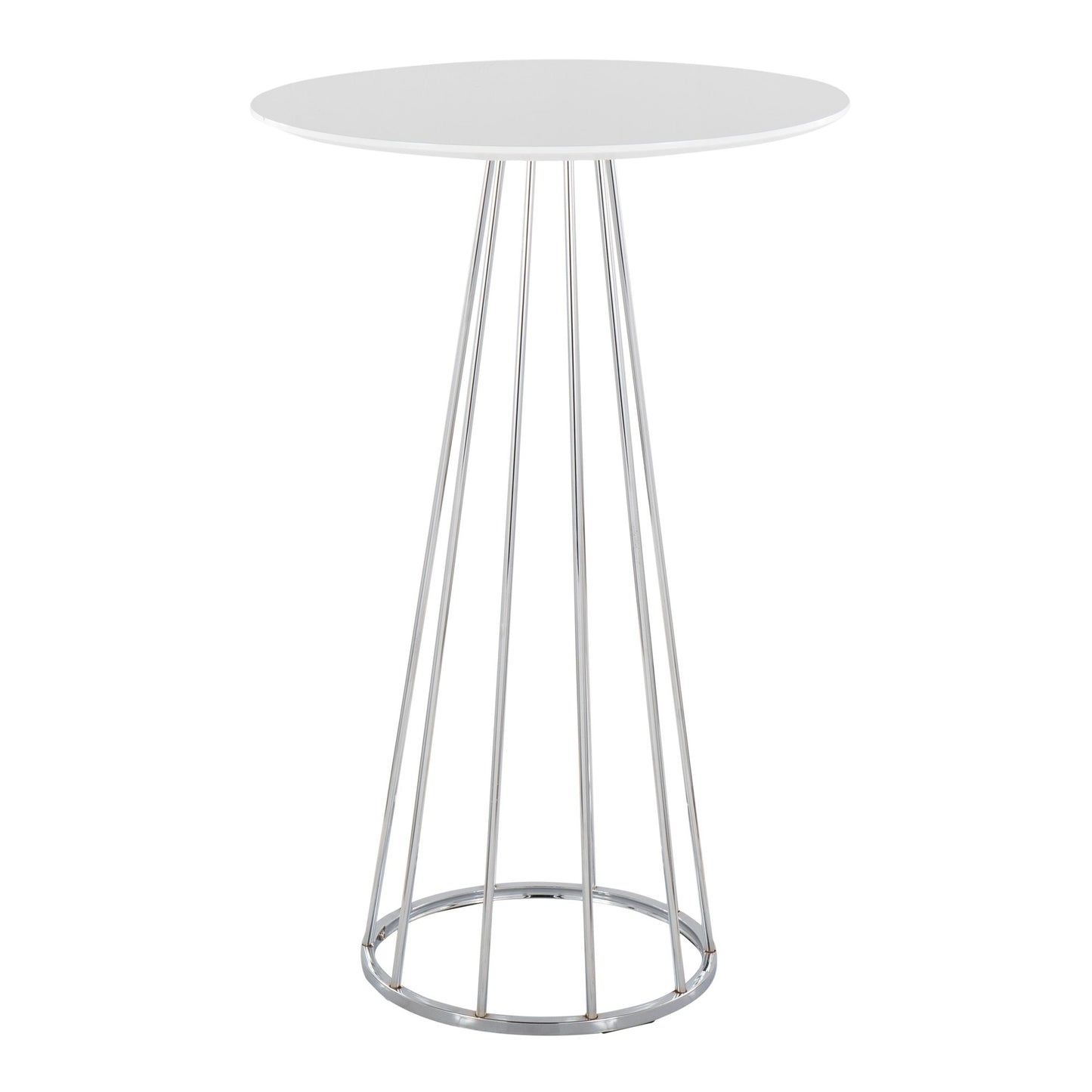 Canary Contemporary/Glam Bar Table in Gold Steel and White Wood