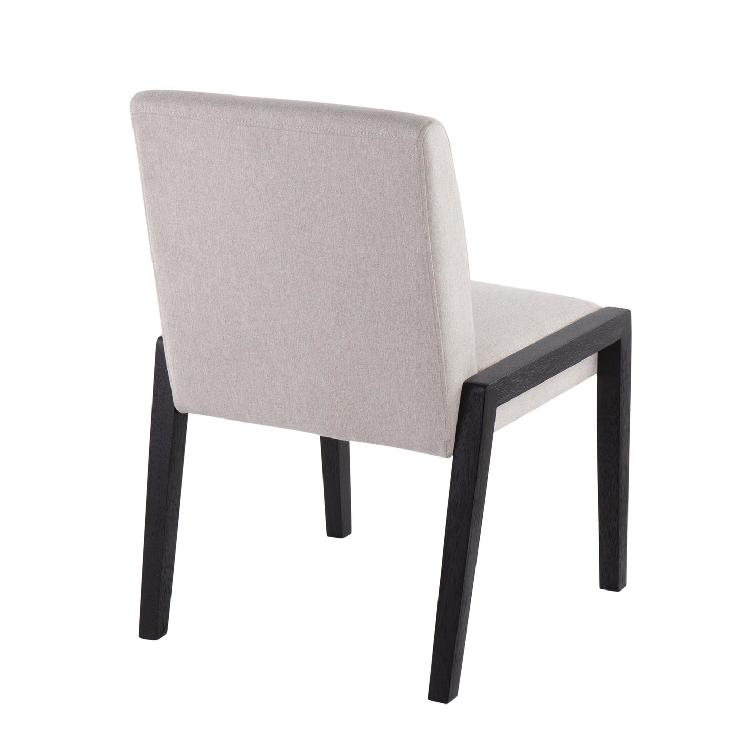 Carmen Contemporary Chair in Black Wood and Beige Fabric   - Set of 2