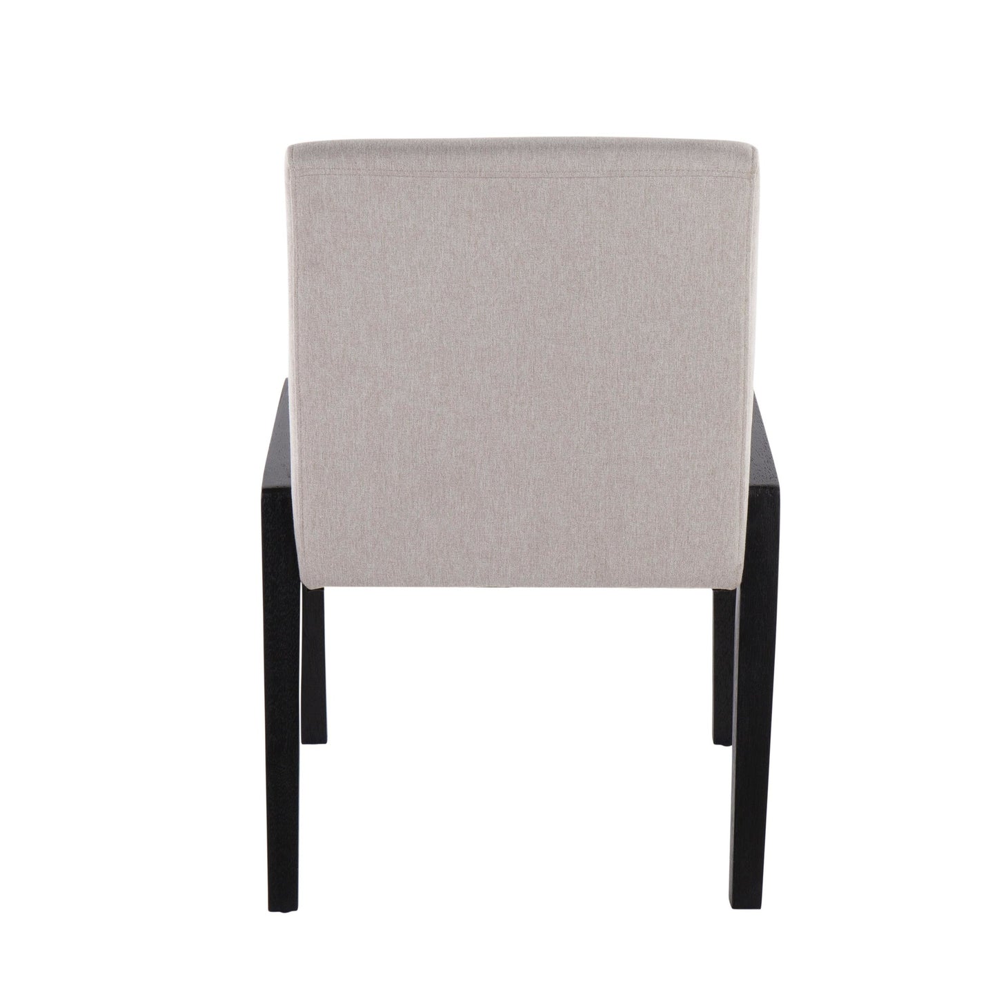 Carmen Contemporary Chair in Black Wood and Beige Fabric   - Set of 2