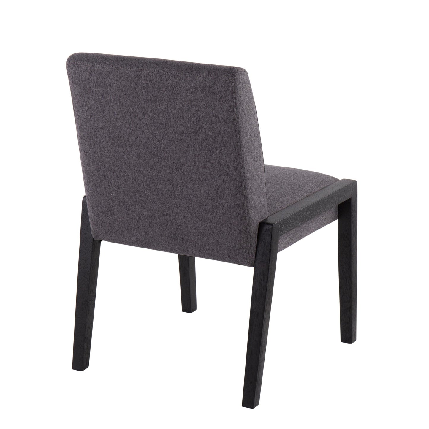 Carmen Contemporary Chair in Black Wood and Beige Fabric   - Set of 2