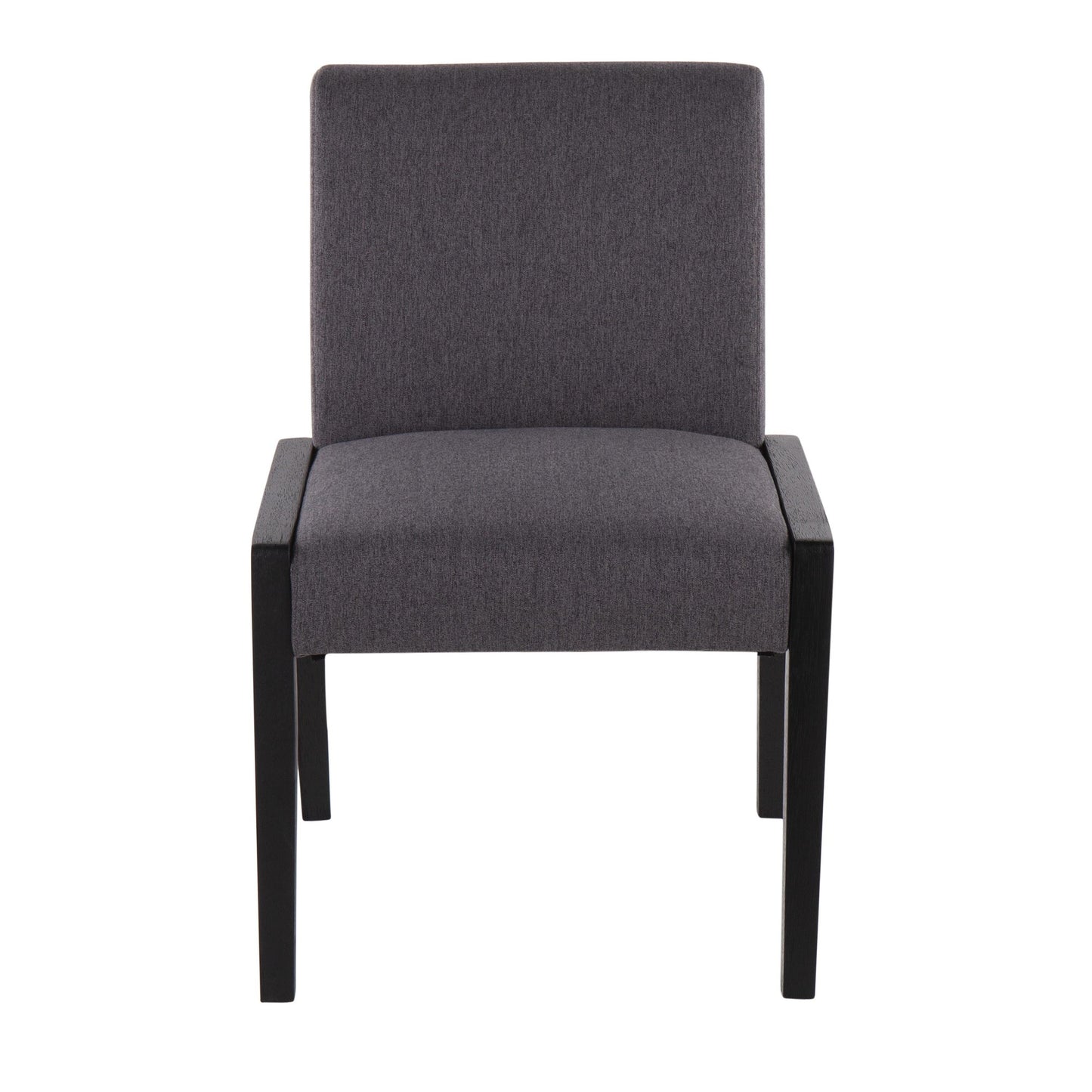 Carmen Contemporary Chair in Black Wood and Beige Fabric   - Set of 2