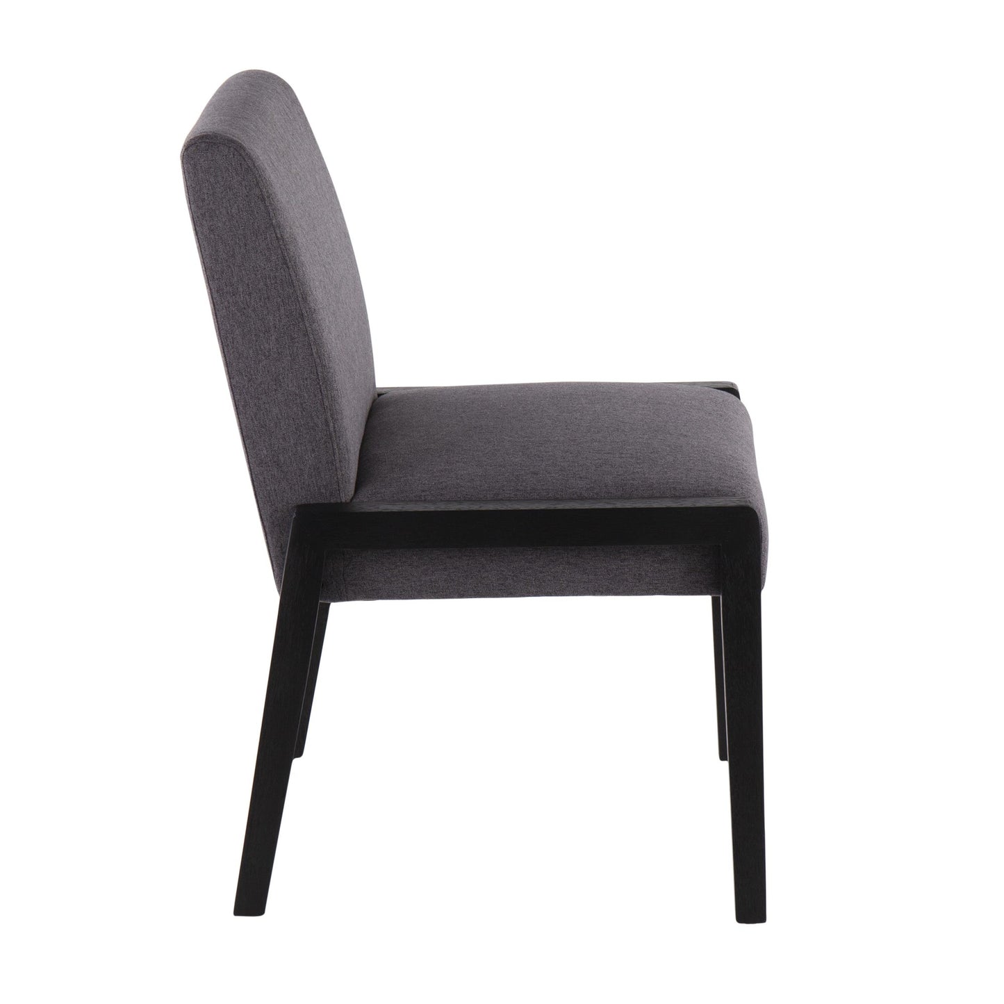 Carmen Contemporary Chair in Black Wood and Beige Fabric   - Set of 2