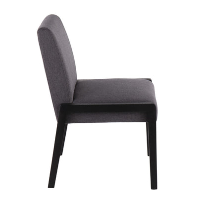 Carmen Contemporary Chair in Black Wood and Beige Fabric   - Set of 2