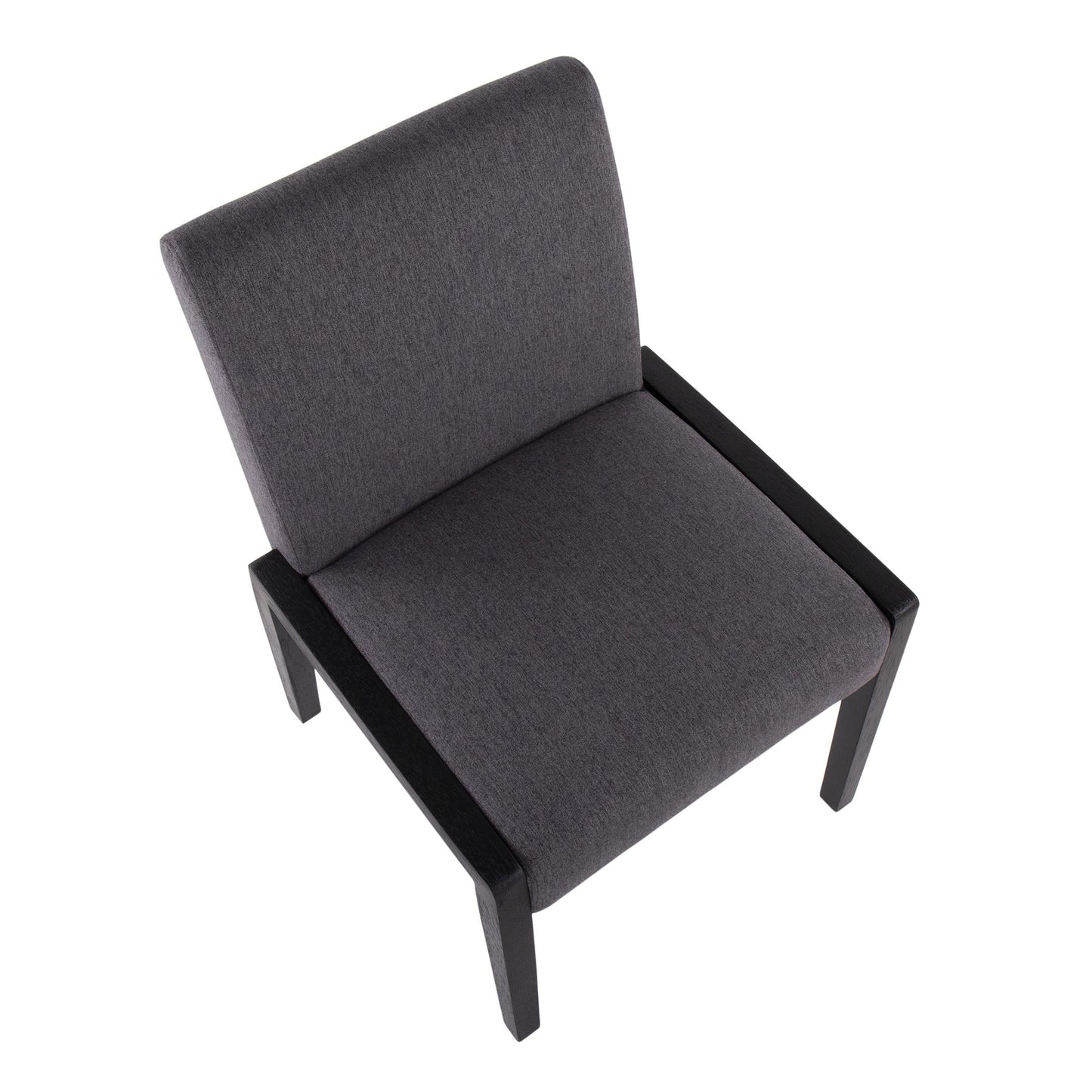 Carmen Contemporary Chair in Black Wood and Beige Fabric   - Set of 2