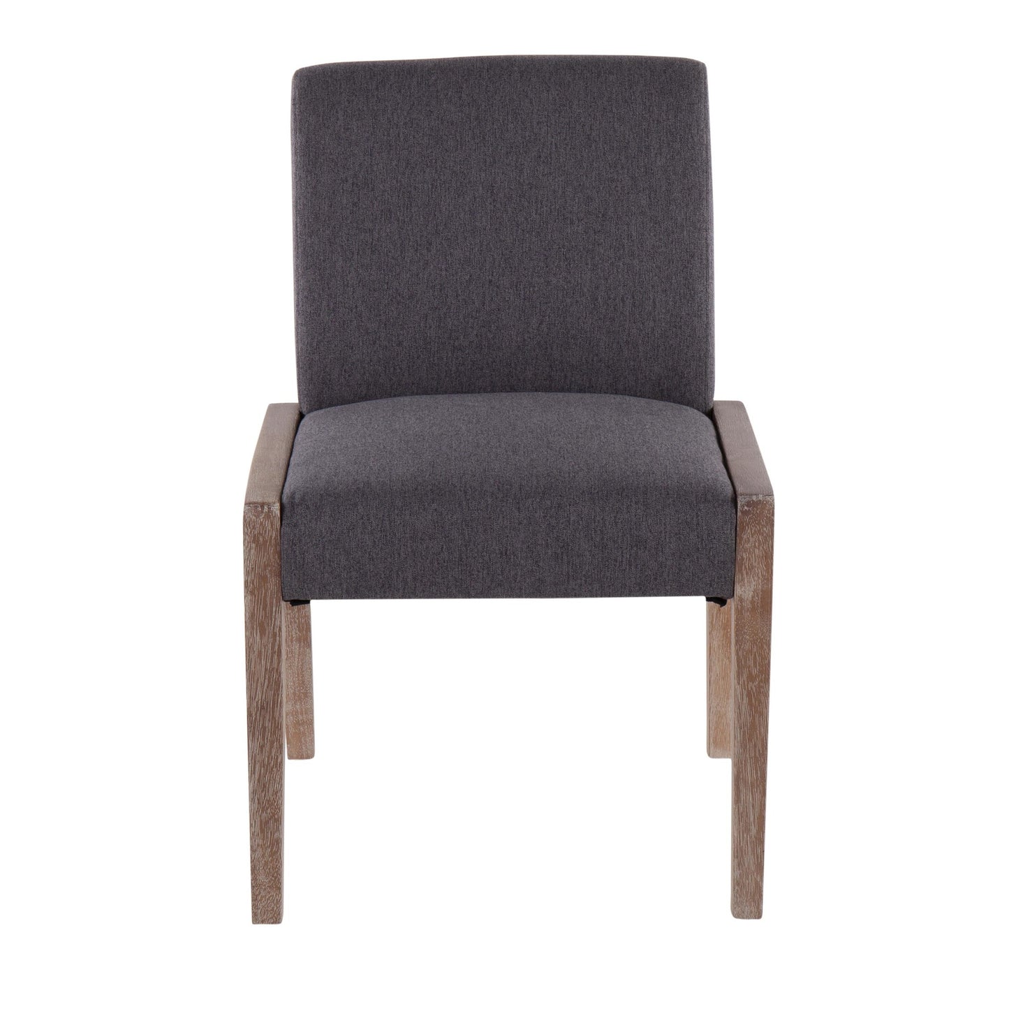 Carmen Contemporary Chair in Black Wood and Beige Fabric   - Set of 2