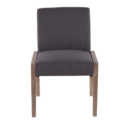 Carmen Contemporary Chair in Black Wood and Beige Fabric   - Set of 2