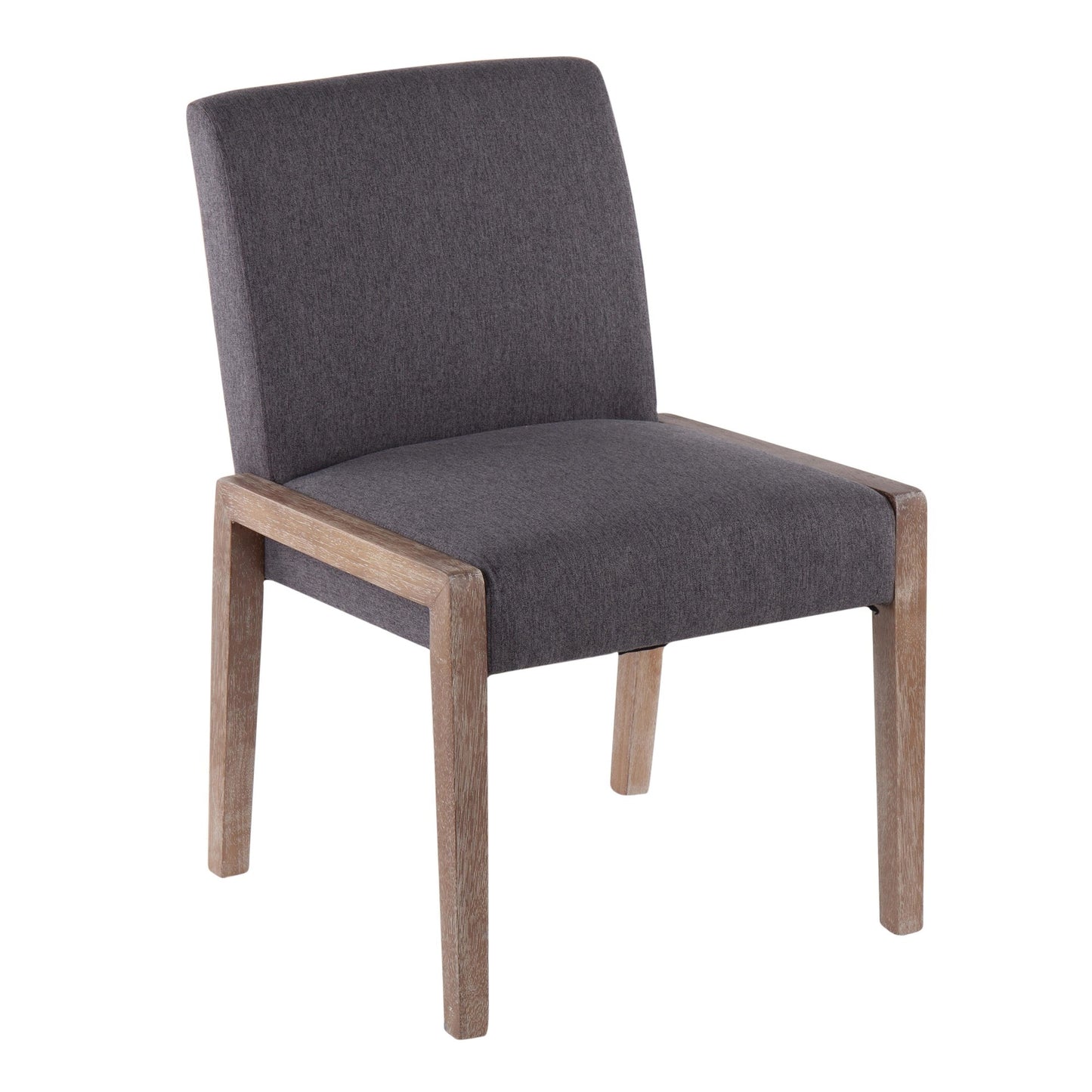 Carmen Contemporary Chair in Black Wood and Beige Fabric   - Set of 2
