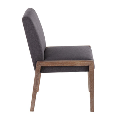 Carmen Contemporary Chair in Black Wood and Beige Fabric   - Set of 2