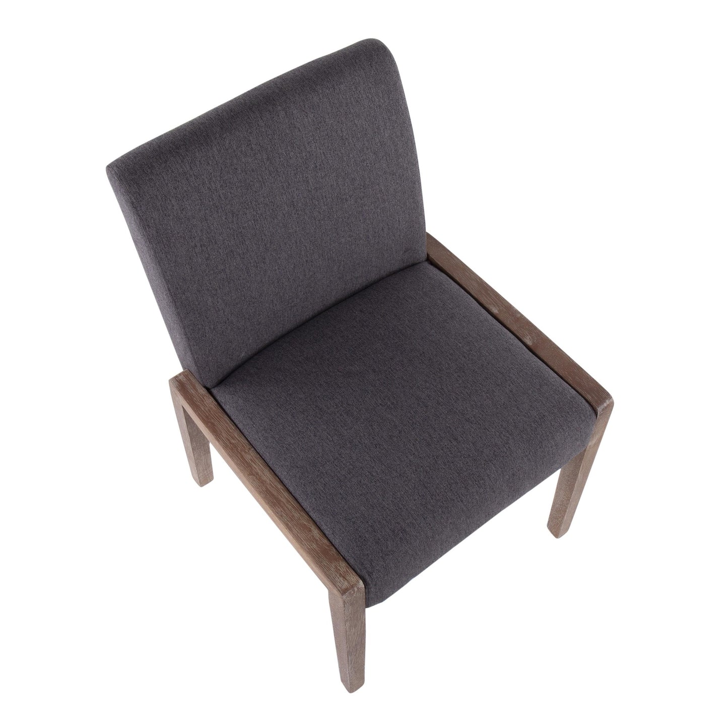Carmen Contemporary Chair in Black Wood and Beige Fabric   - Set of 2