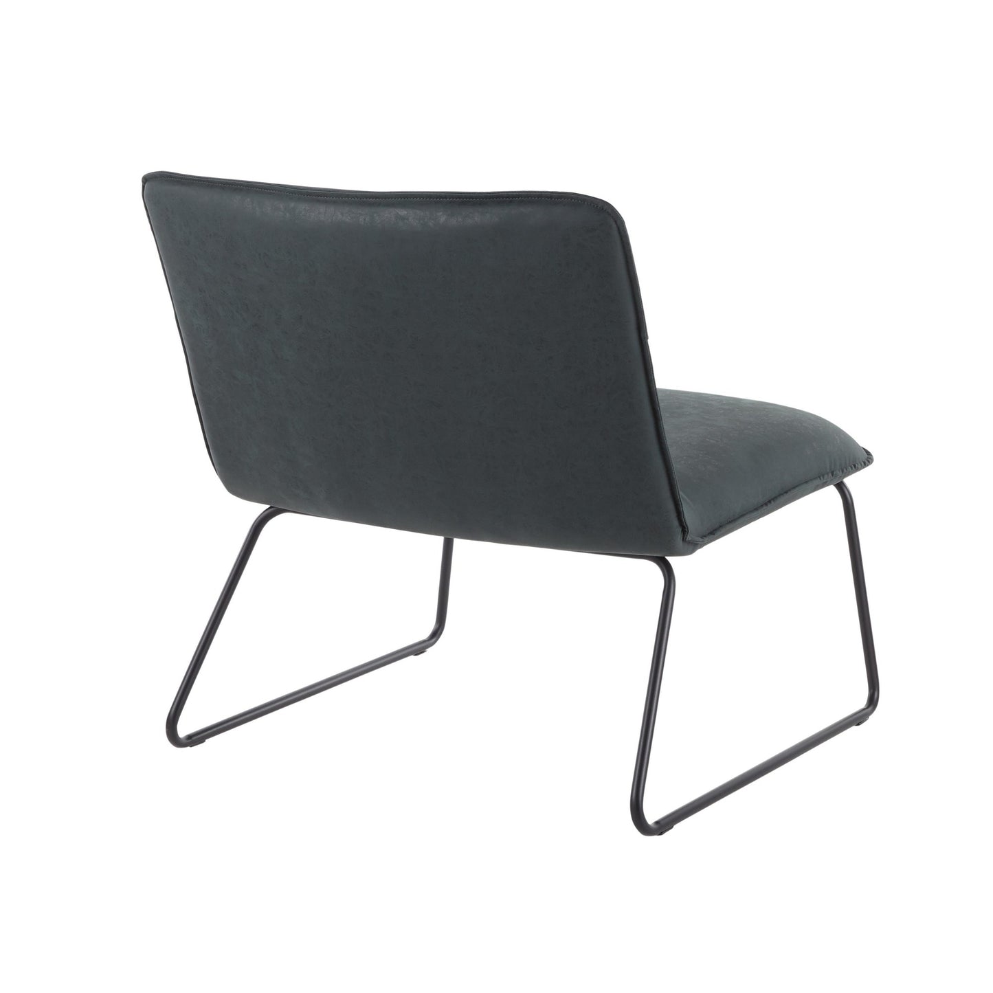 Casper Industrial Accent Chair in Black Metal and Camel Faux Leather