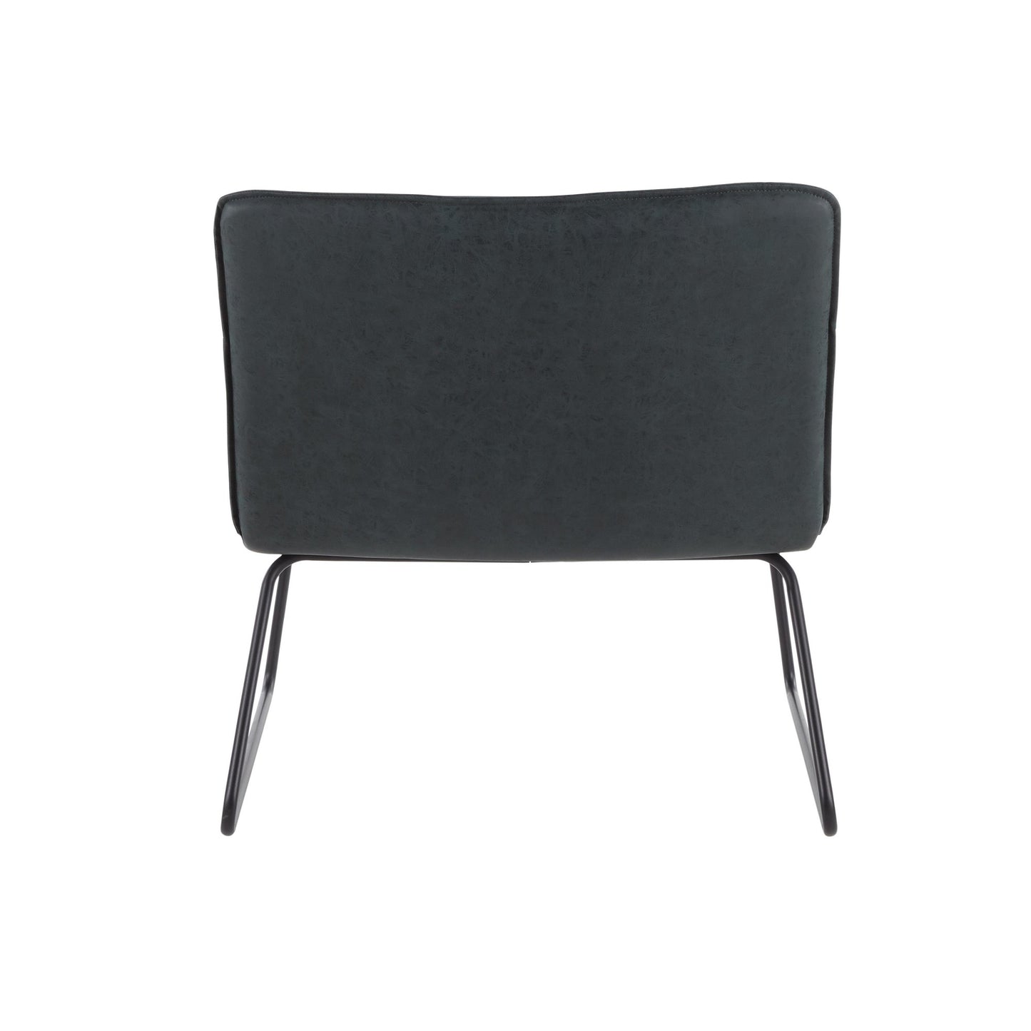 Casper Industrial Accent Chair in Black Metal and Camel Faux Leather