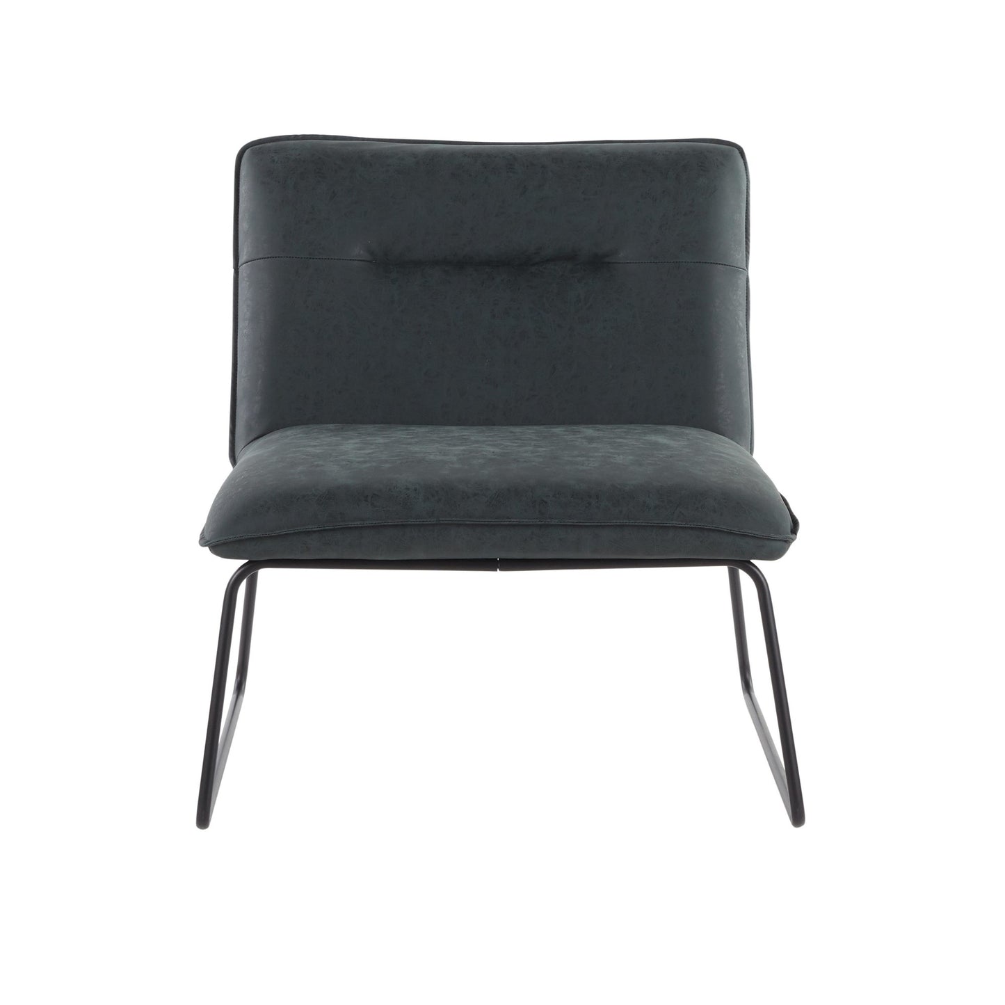 Casper Industrial Accent Chair in Black Metal and Camel Faux Leather