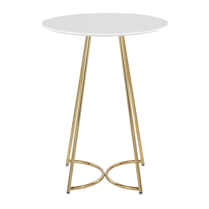 Cece Canary Contemporary/Glam Counter Table in Gold Steel and Black Wood