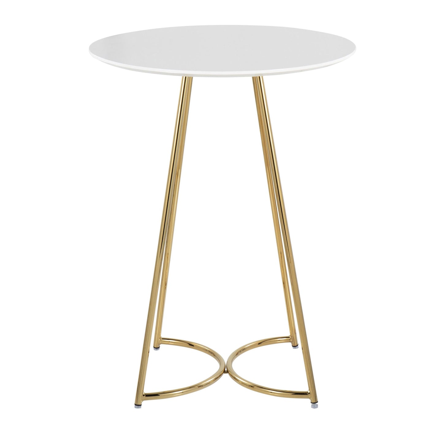 Cece Canary Contemporary/Glam Counter Table in Gold Steel and Black Wood