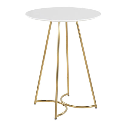 Cece Canary Contemporary/Glam Counter Table in Gold Steel and Black Wood