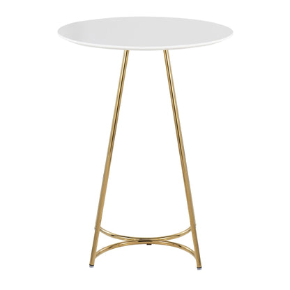 Cece Canary Contemporary/Glam Counter Table in Gold Steel and Black Wood