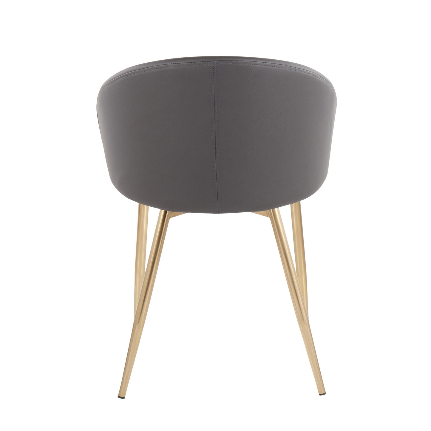 Claire Contemporary/Glam Chair in Gold Metal and Black Faux Leather