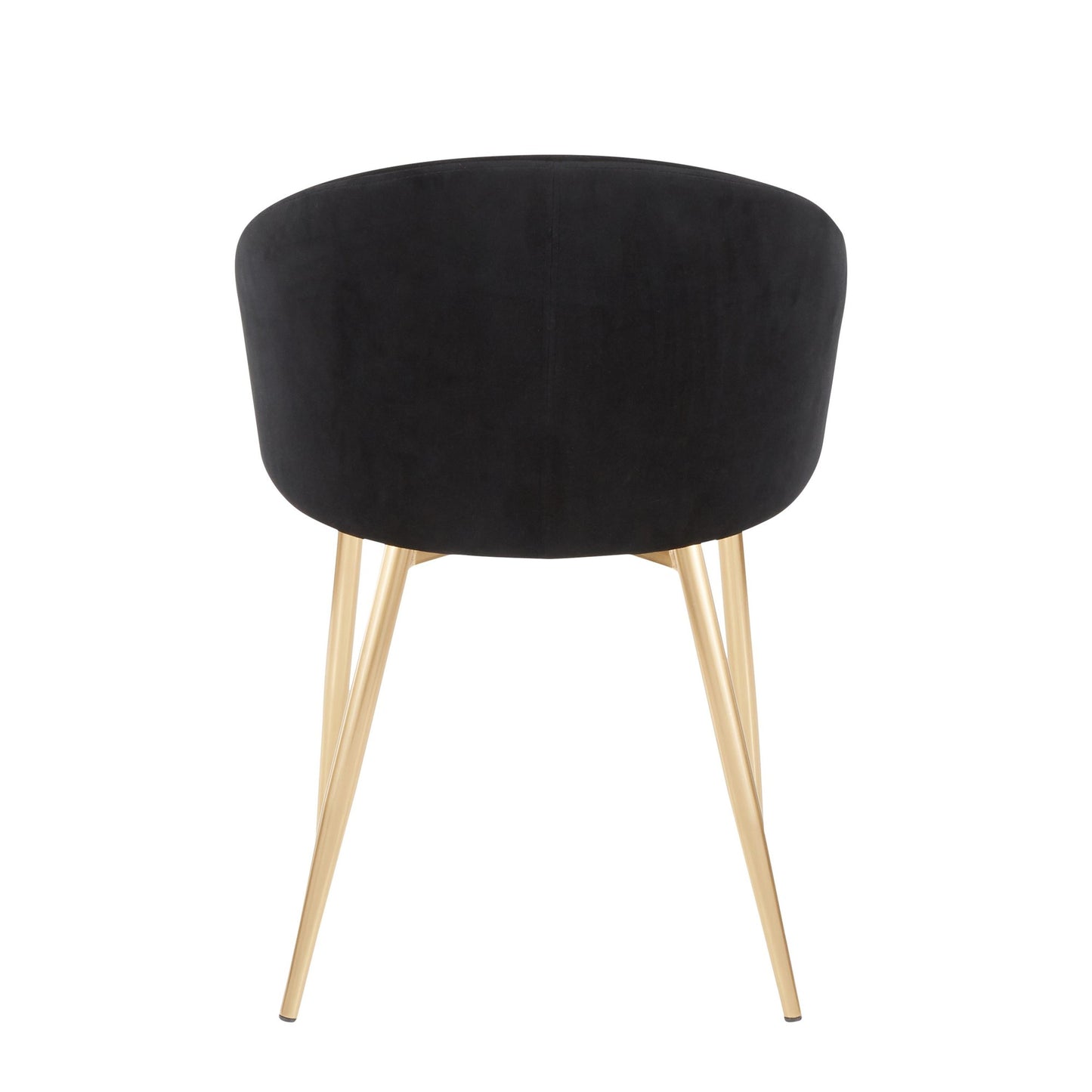 Claire Contemporary/Glam Chair in Gold Metal and Black Faux Leather