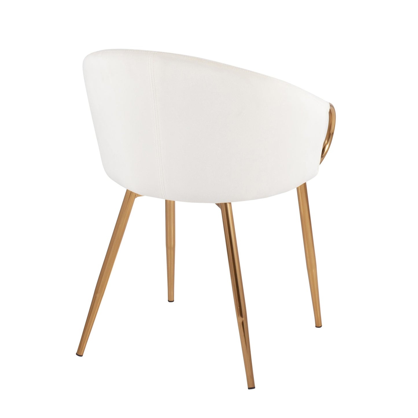 Claire Contemporary/Glam Chair in Gold Metal and Black Faux Leather
