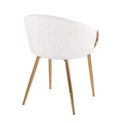Claire Contemporary/Glam Chair in Gold Metal and Black Faux Leather