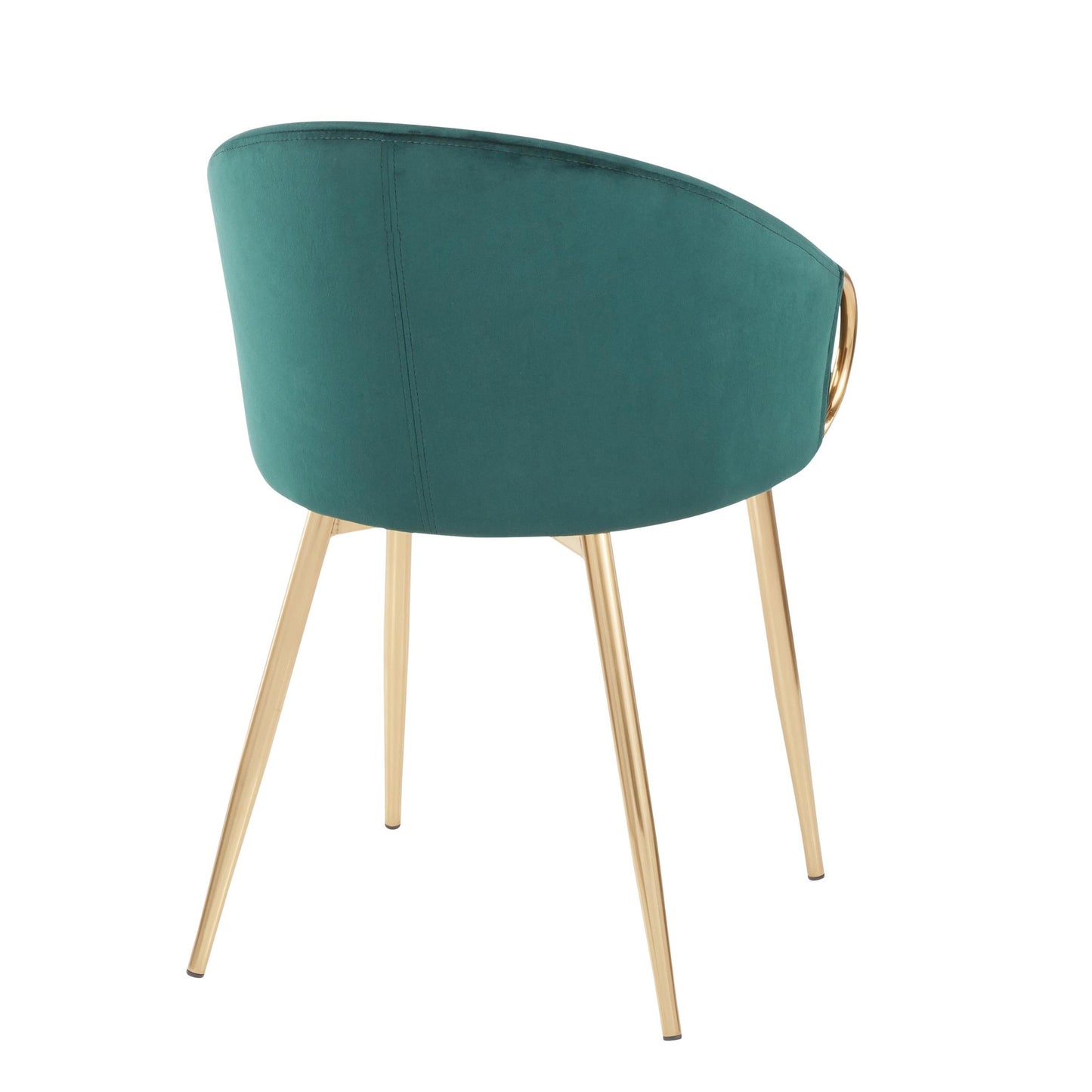 Claire Contemporary/Glam Chair in Gold Metal and Black Faux Leather