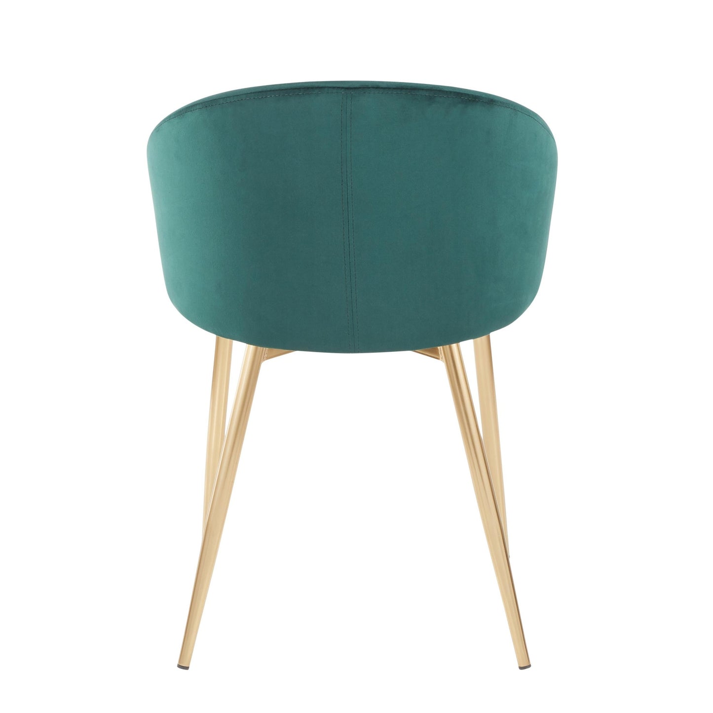 Claire Contemporary/Glam Chair in Gold Metal and Black Faux Leather