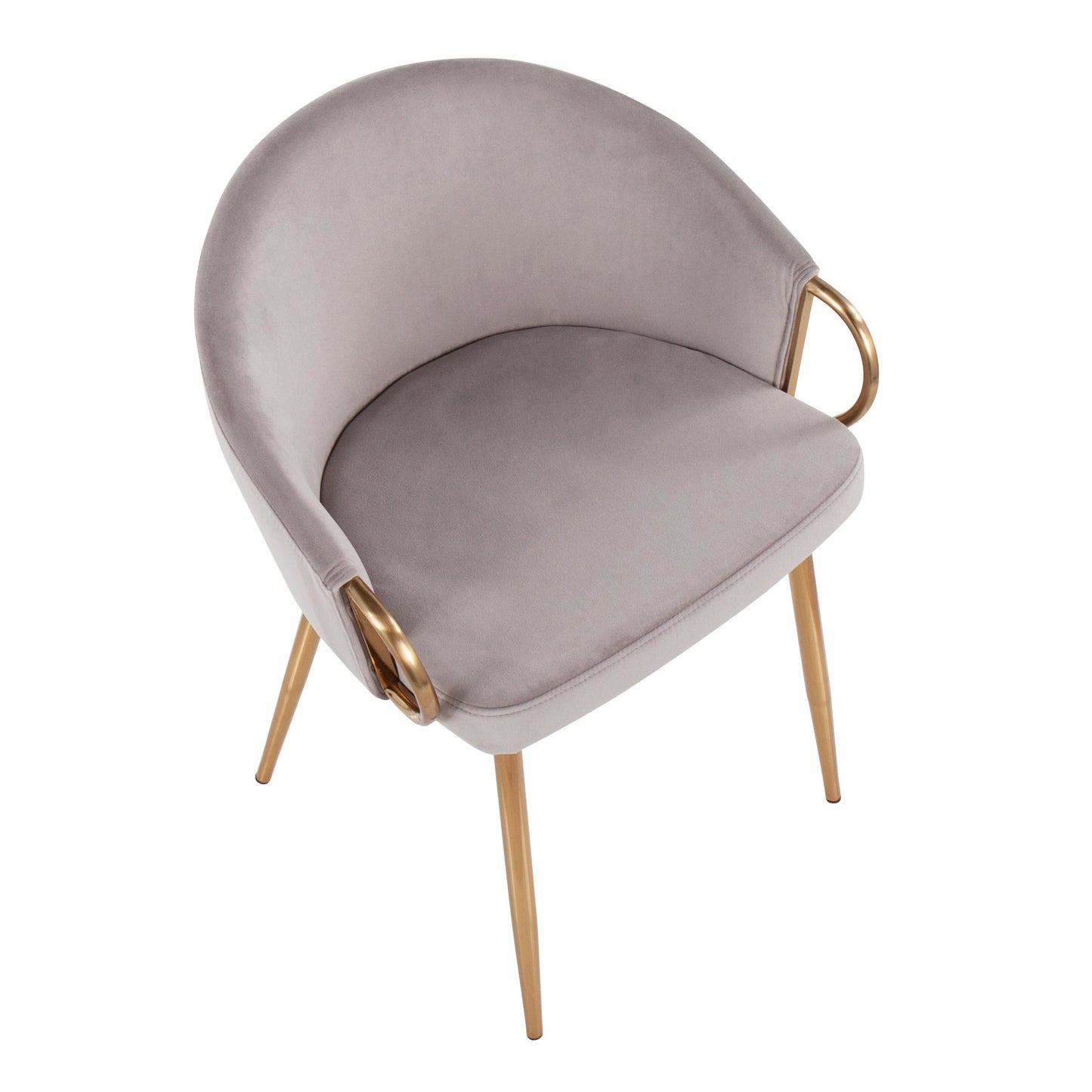 Claire Contemporary/Glam Chair in Gold Metal and Black Faux Leather
