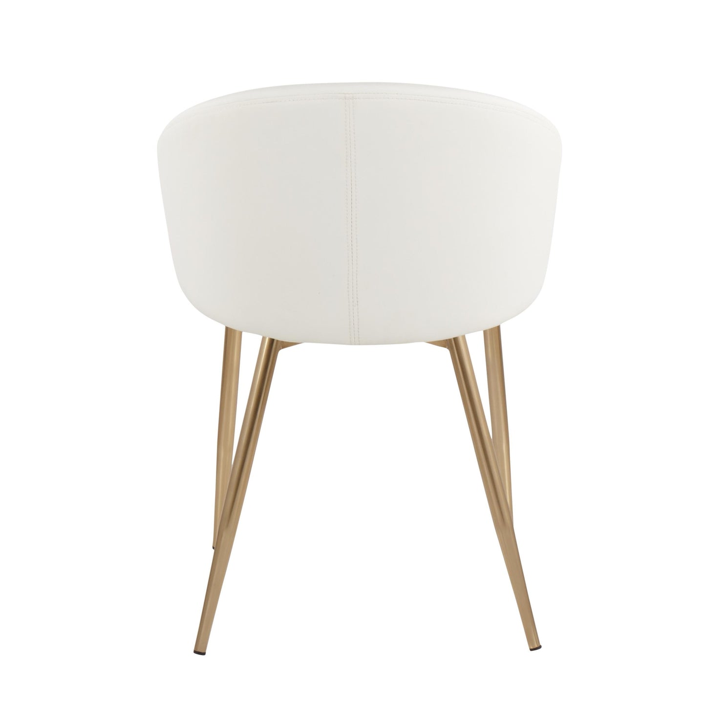 Claire Contemporary/Glam Chair in Gold Metal and Black Faux Leather