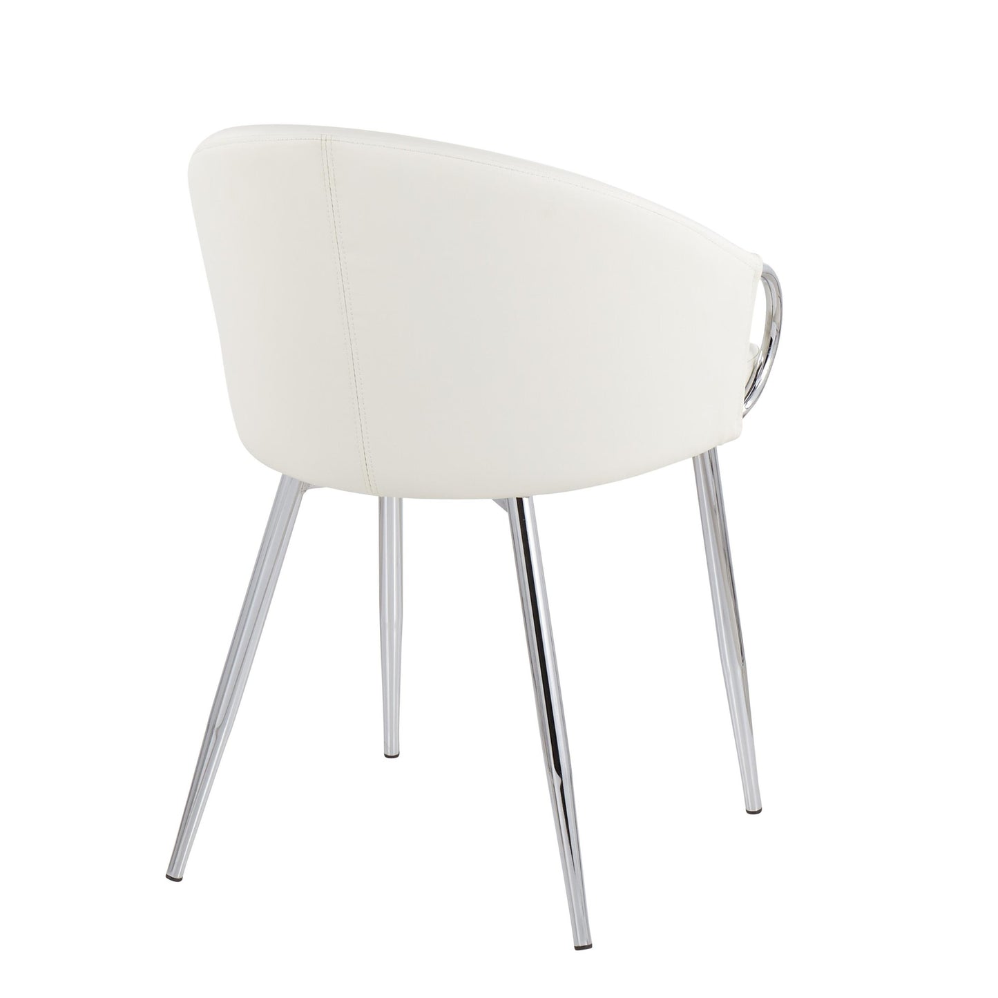 Claire Contemporary/Glam Chair in Gold Metal and Black Faux Leather