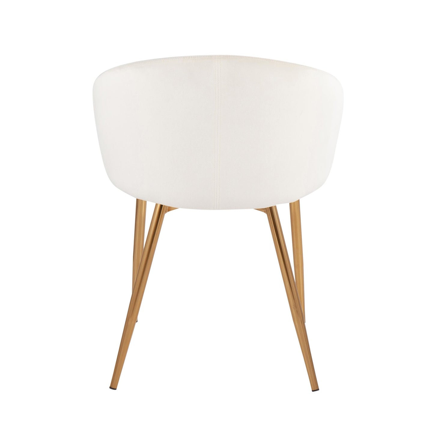 Claire Contemporary/Glam Chair in Gold Metal and Black Faux Leather   - Set of 2