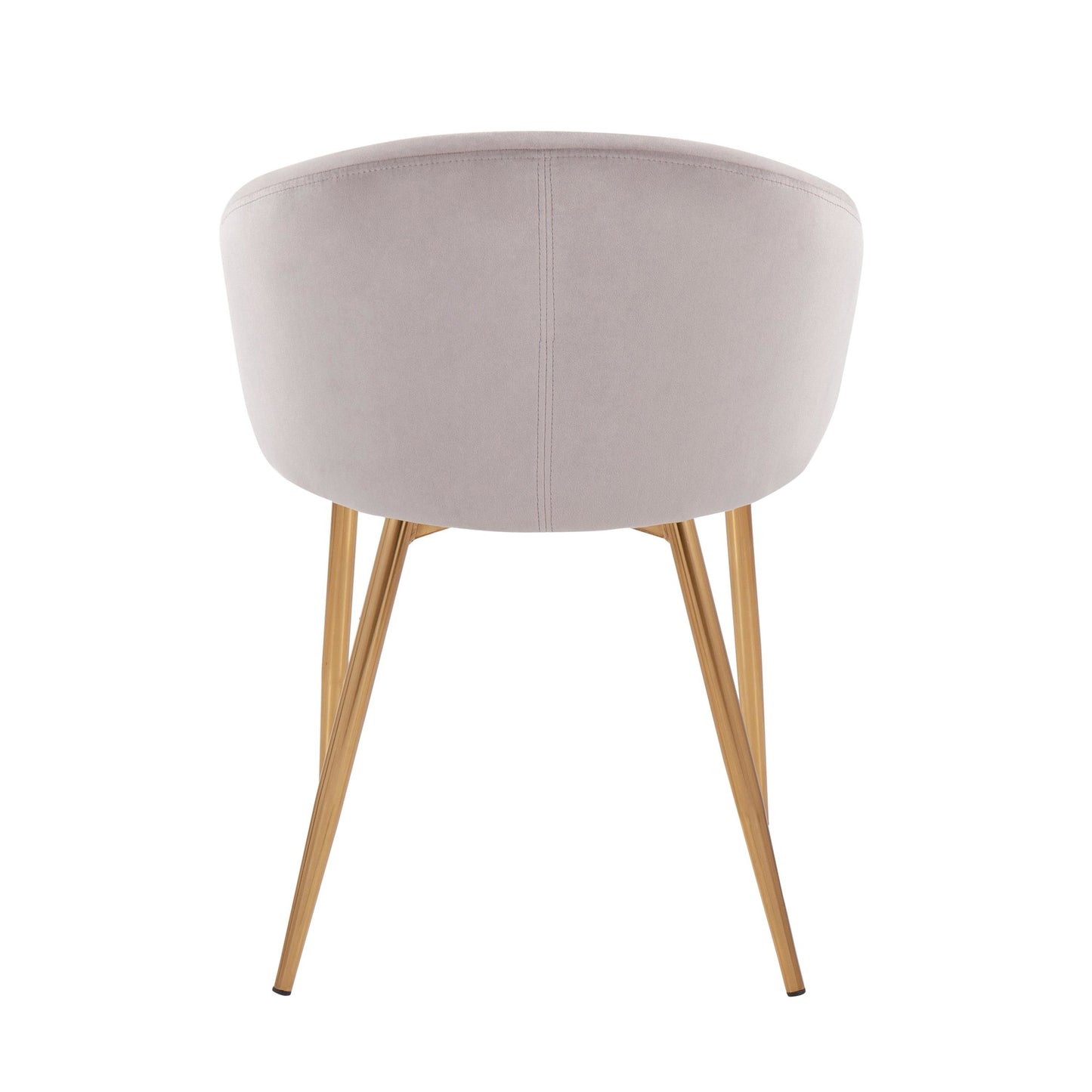 Claire Contemporary/Glam Chair in Gold Metal and Black Faux Leather   - Set of 2