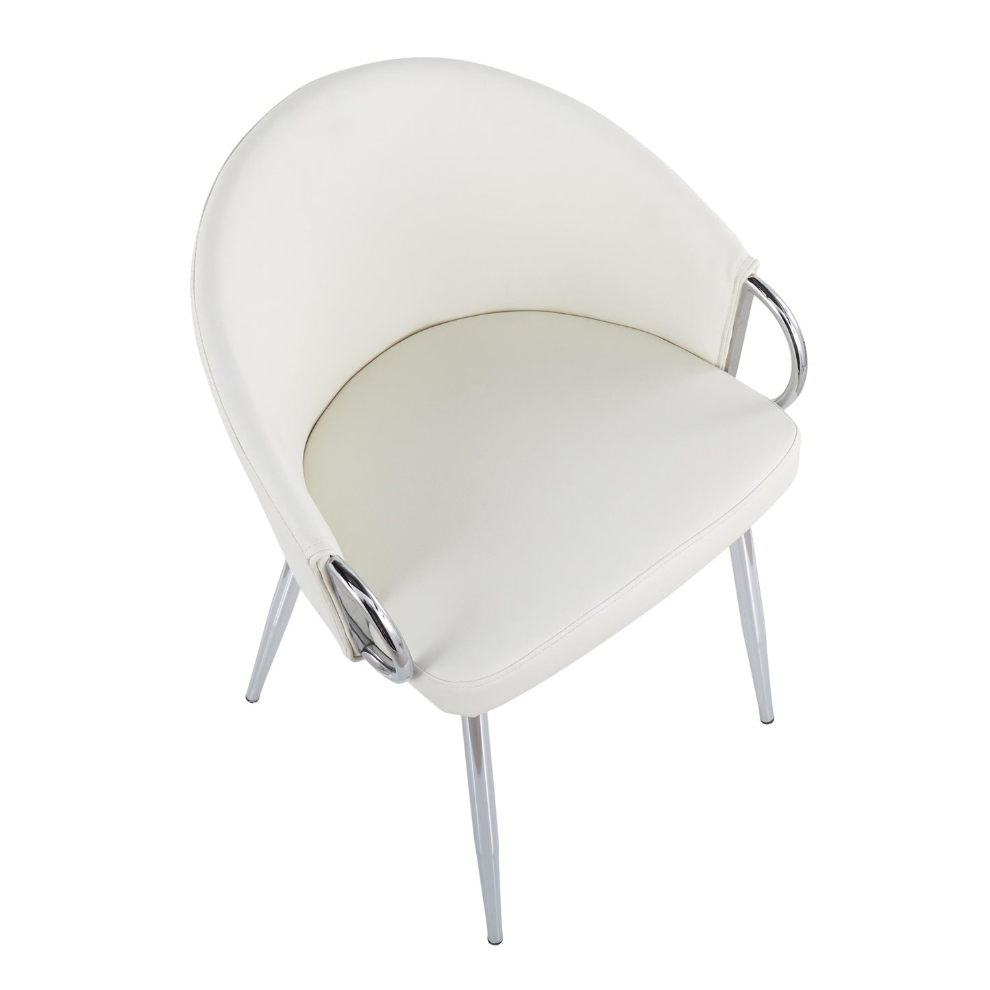 Claire Contemporary/Glam Chair in Gold Metal and Black Faux Leather   - Set of 2