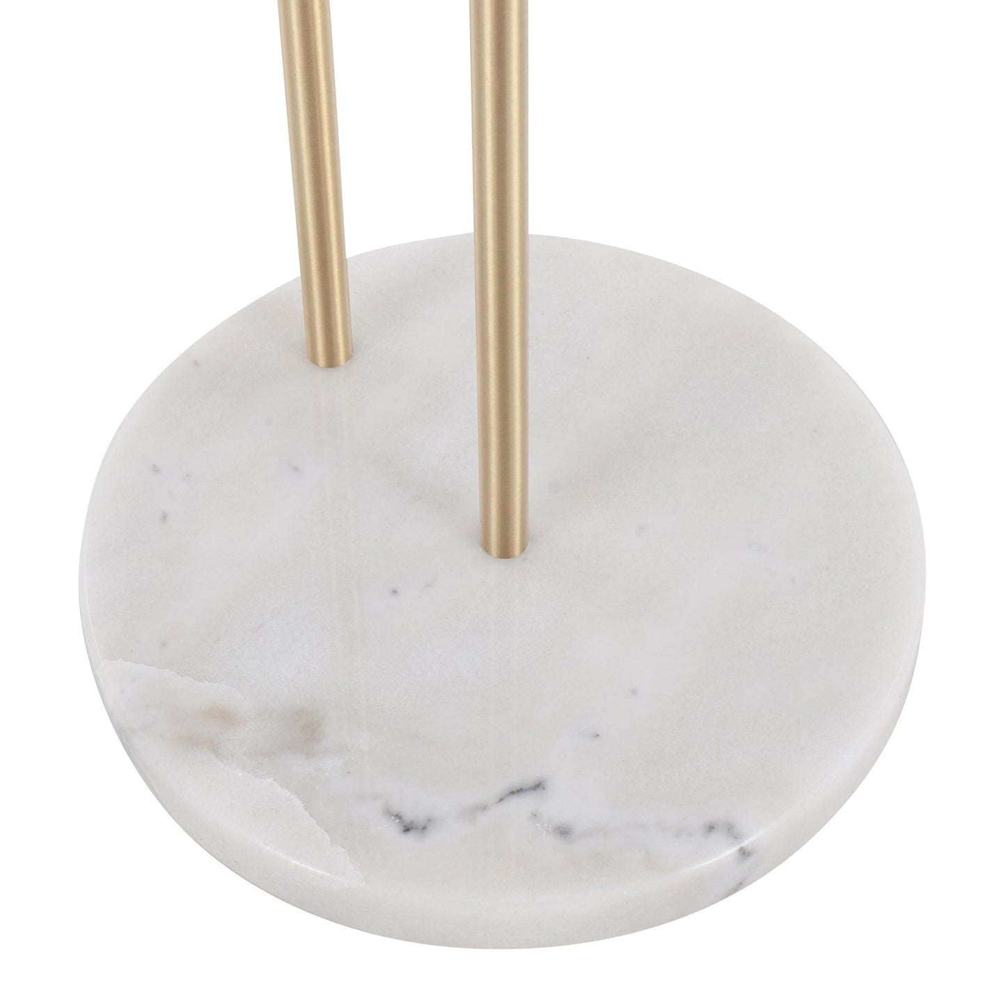 Claire Contemporary/Glam Side Table in Black Marble and Gold Steel with Clear Glass Top