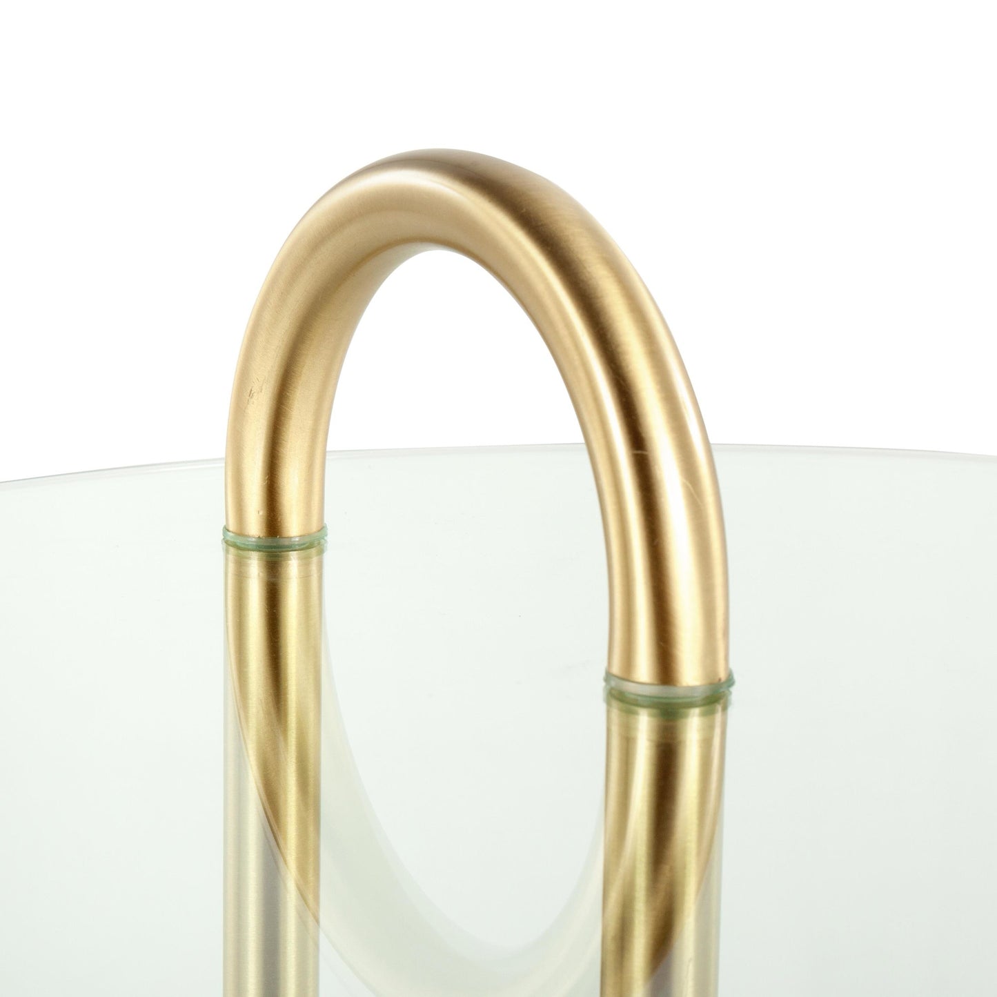 Claire Contemporary/Glam Side Table in Black Marble and Gold Steel with Clear Glass Top
