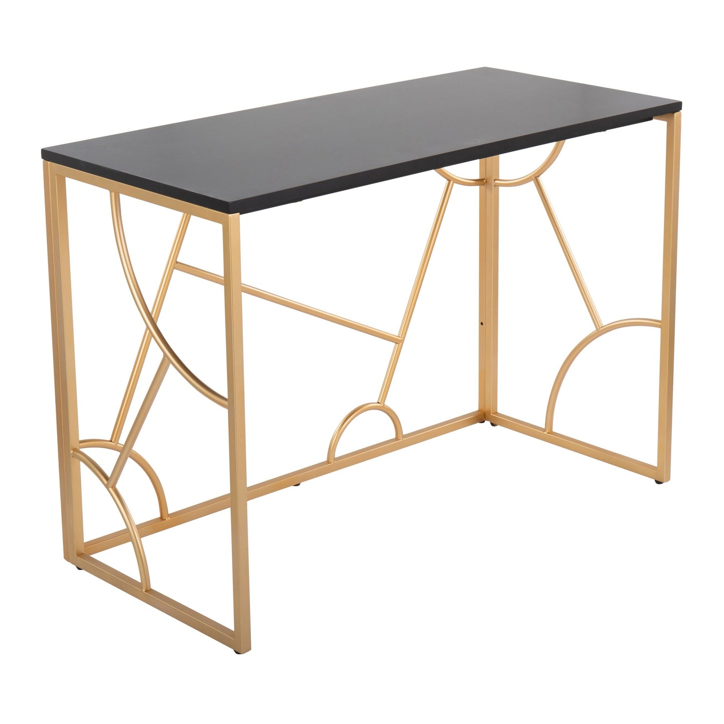 Constellation Contemporary Desk in Gold Metal