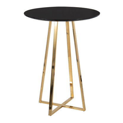 Cosmo Cece Contemporary/Glam Counter Table in Gold Steel and White Wood