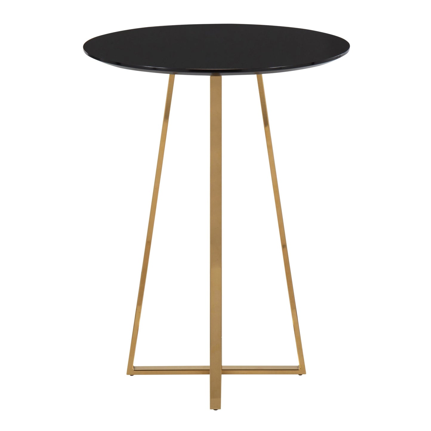 Cosmo Cece Contemporary/Glam Counter Table in Gold Steel and White Wood