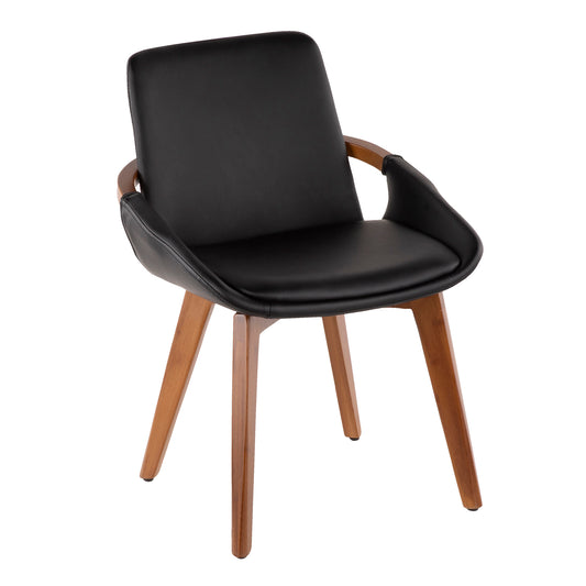 Cosmo Mid-Century Chair in Natural Bamboo and Light Grey Noise Fabric