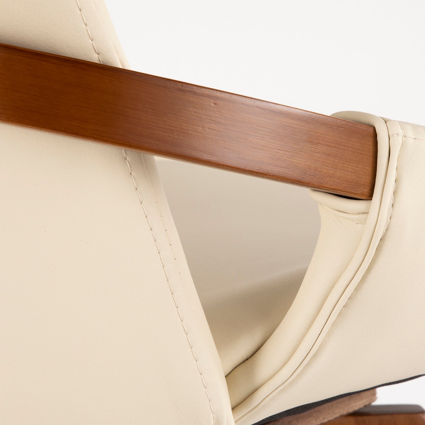 Cosmo Mid-Century Chair in Natural Bamboo and Light Grey Noise Fabric
