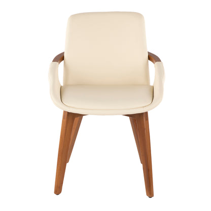 Cosmo Mid-Century Chair in Natural Bamboo and Light Grey Noise Fabric