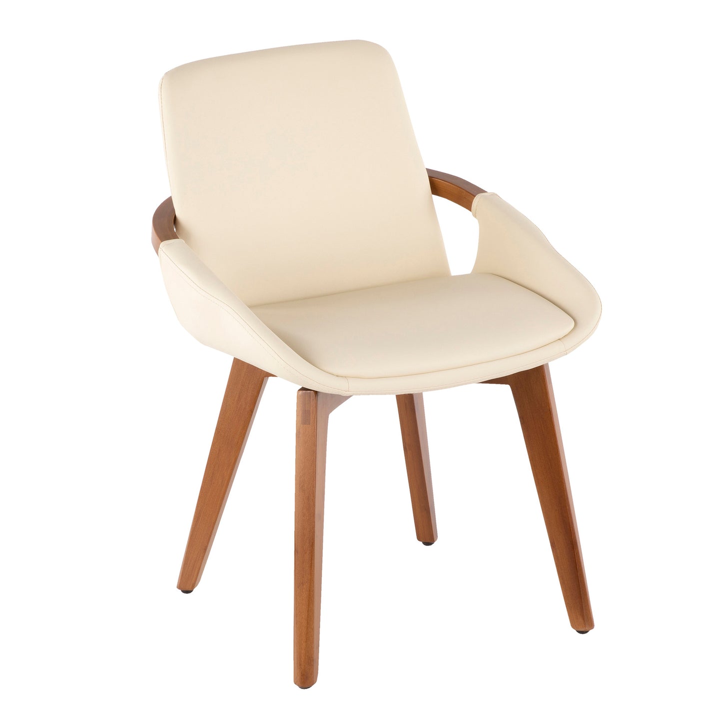 Cosmo Mid-Century Chair in Natural Bamboo and Light Grey Noise Fabric
