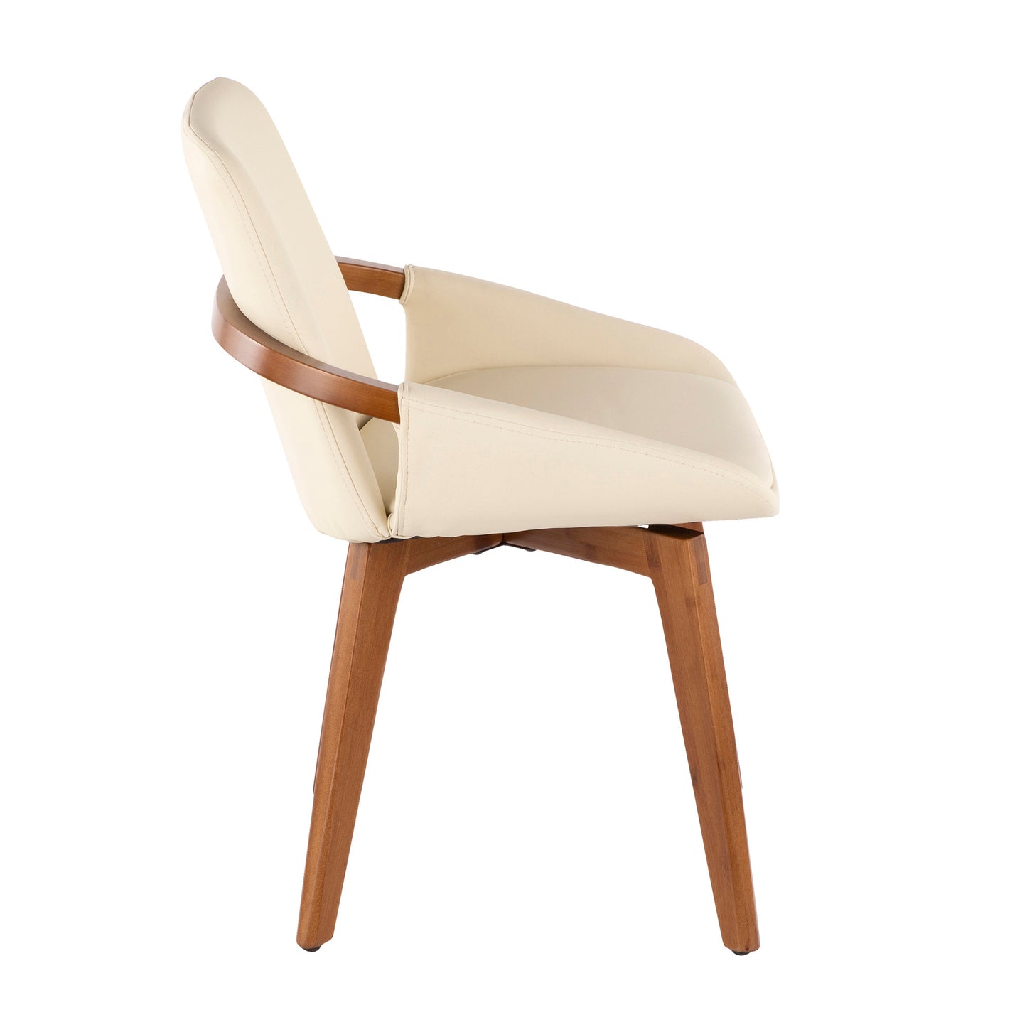 Cosmo Mid-Century Chair in Natural Bamboo and Light Grey Noise Fabric