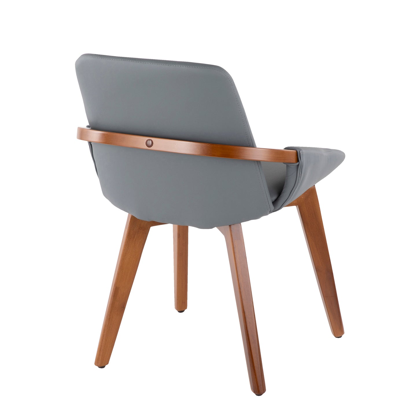 Cosmo Mid-Century Chair in Natural Bamboo and Light Grey Noise Fabric