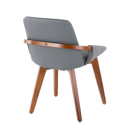 Cosmo Mid-Century Chair in Natural Bamboo and Light Grey Noise Fabric